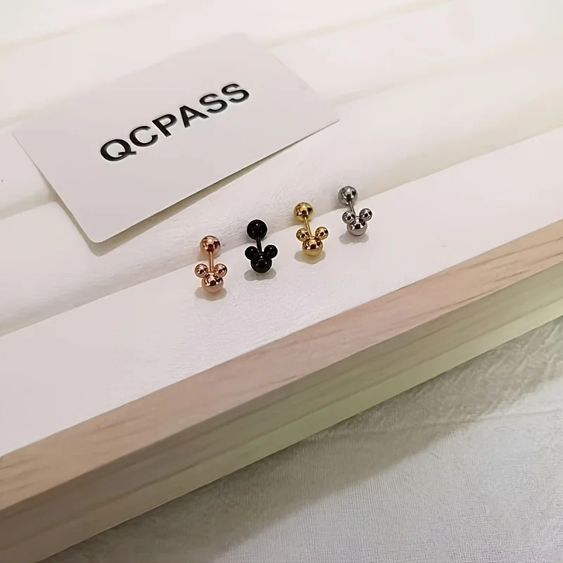 Disney 2 piezas de lindos pendientes de metal de Mickey Mouse, joyería sencilla de dibujos animados, pendientes elegantes y encantadores para mujer