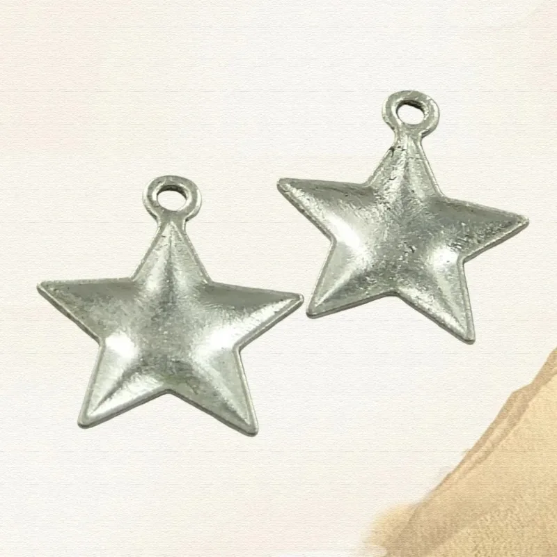 150 Stück antiksilberfarbene Stern-Anhänger, 23 x 20 mm, für Halsketten, Ohrringe, Schmuckherstellung, A2429 – Detail 2
