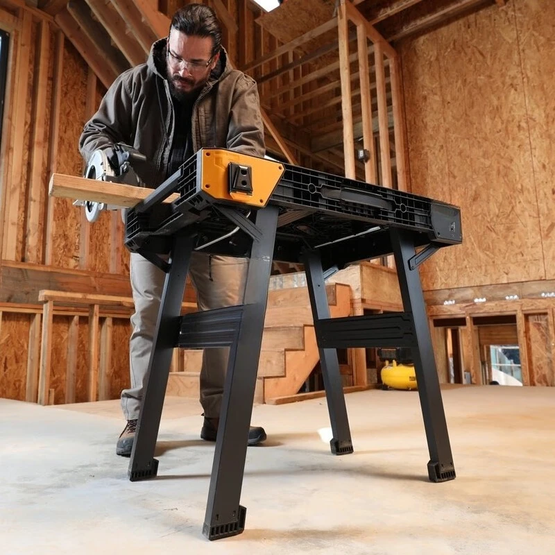 Worktable fast folding woodworking saw table multi-function operation movement