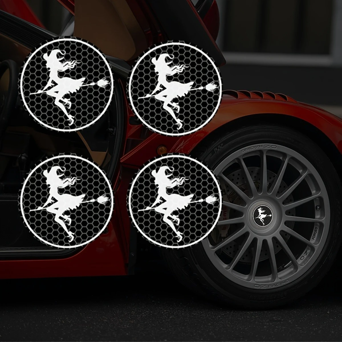 

Набор из 4 водонепроницаемых виниловых наклеек на центральные колпачки колес автомобиля, долговечные, для декора на Хэллоуин, DIY-декор для авто