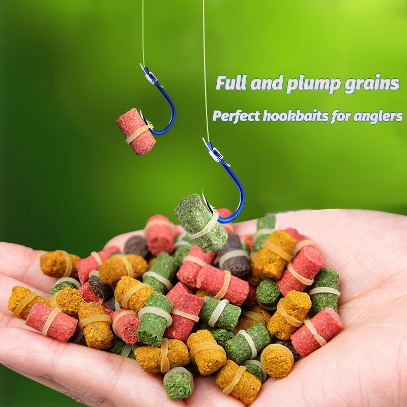 50/100 PCS Granular Bait Pellets Hook Up Grass Carp Fishing Trout Cream Smell Soft Hollow Formula Insect Particle Pesca Lure Set