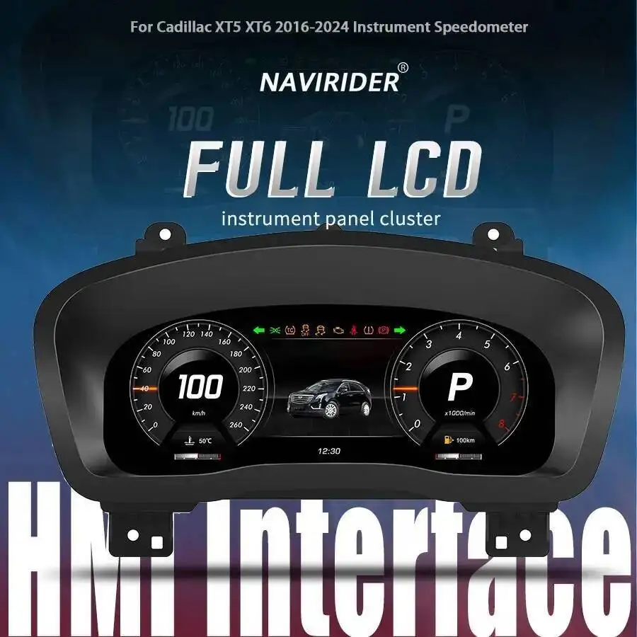 Digital Dashboard  Panel Carplay For Cadillac XT5 2016-2024 XT6 2020-2024 LCD Instrument Speedometer Virtual Cockpit Tachometer