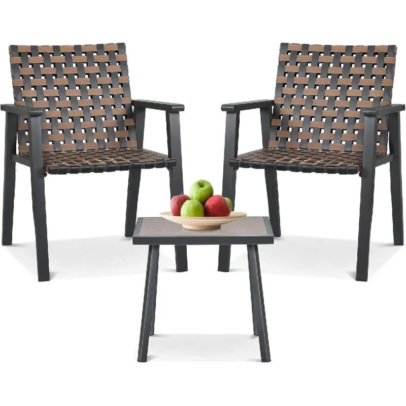 

Collection Outdoor Patio Bistro Set 3 Pieces Conversation Set Steel Frame Rattan Furniture Set Wicker Balcony