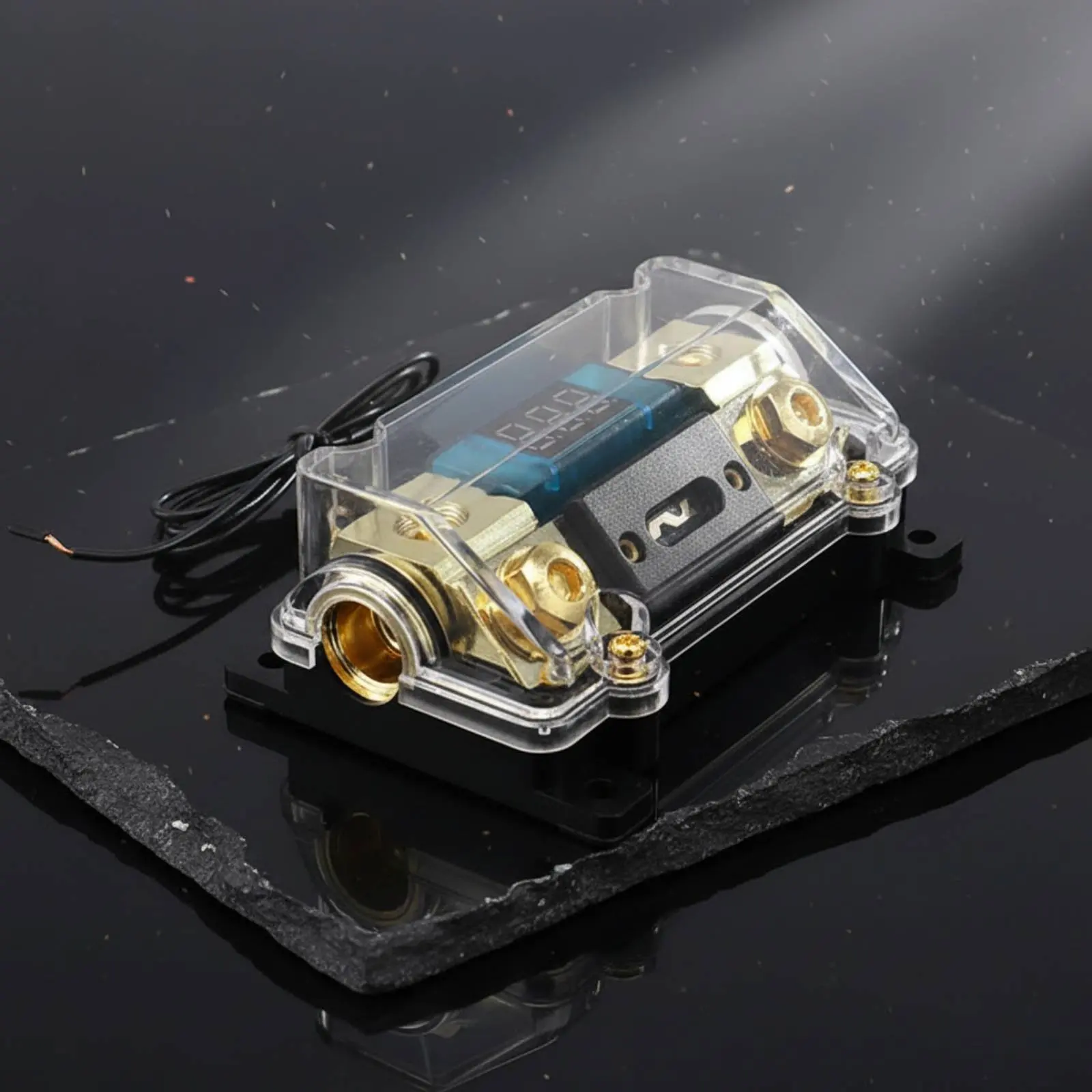 Car Audio Fuse Block with Digital Display Transparent Dustproof Cover Digital Display Fuse Holder Automotive Electronic Part