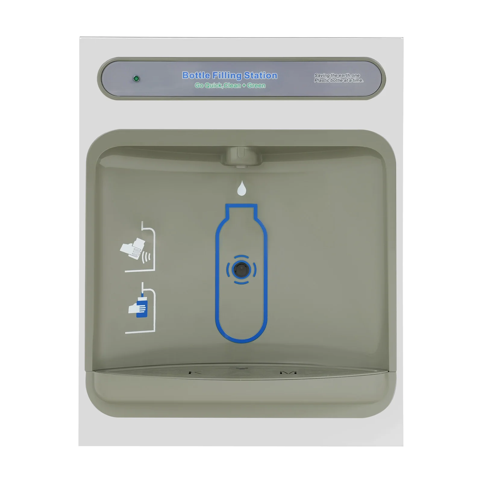 Wall Mounted Touchless Induction Water Dispenser - 304 Stainless Steel Sensor Bottle Filling Station Ambient Water Instant Water Machine for Office School Gym Commercial