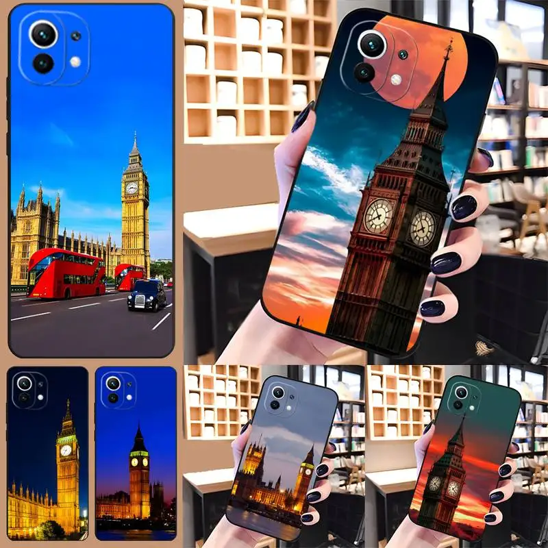 London Red Bus Big Ben Phone Case Funda For Redmi Note 11 11E 10 9 8 7 Pro 10T 8A 9S 8T 7A 9A Plus Macia Shockproof Back Cover