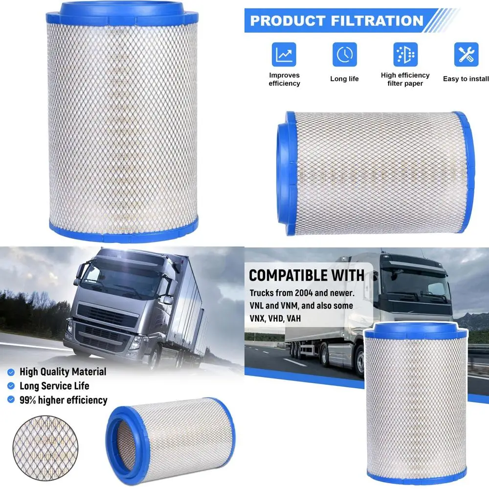 

Engine Air Filter - Blue - Fits VNL, VN, VNM, VNX, VHD, VAH - Replaces 21715813, RS4642, P606720, LA9201