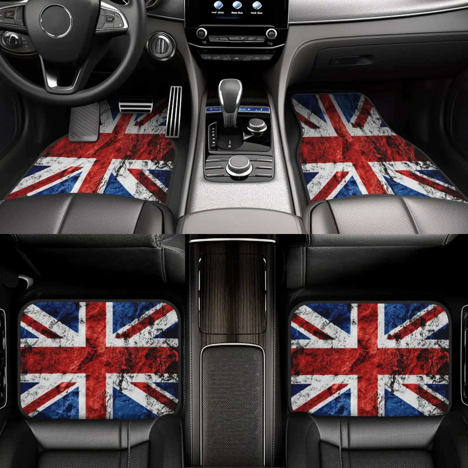 1pc British Union Jack Union Flag Car Floor Mat - Non-Slip, Fit For All Vehicles, Durable Polyester, Stylish Interior Decoration