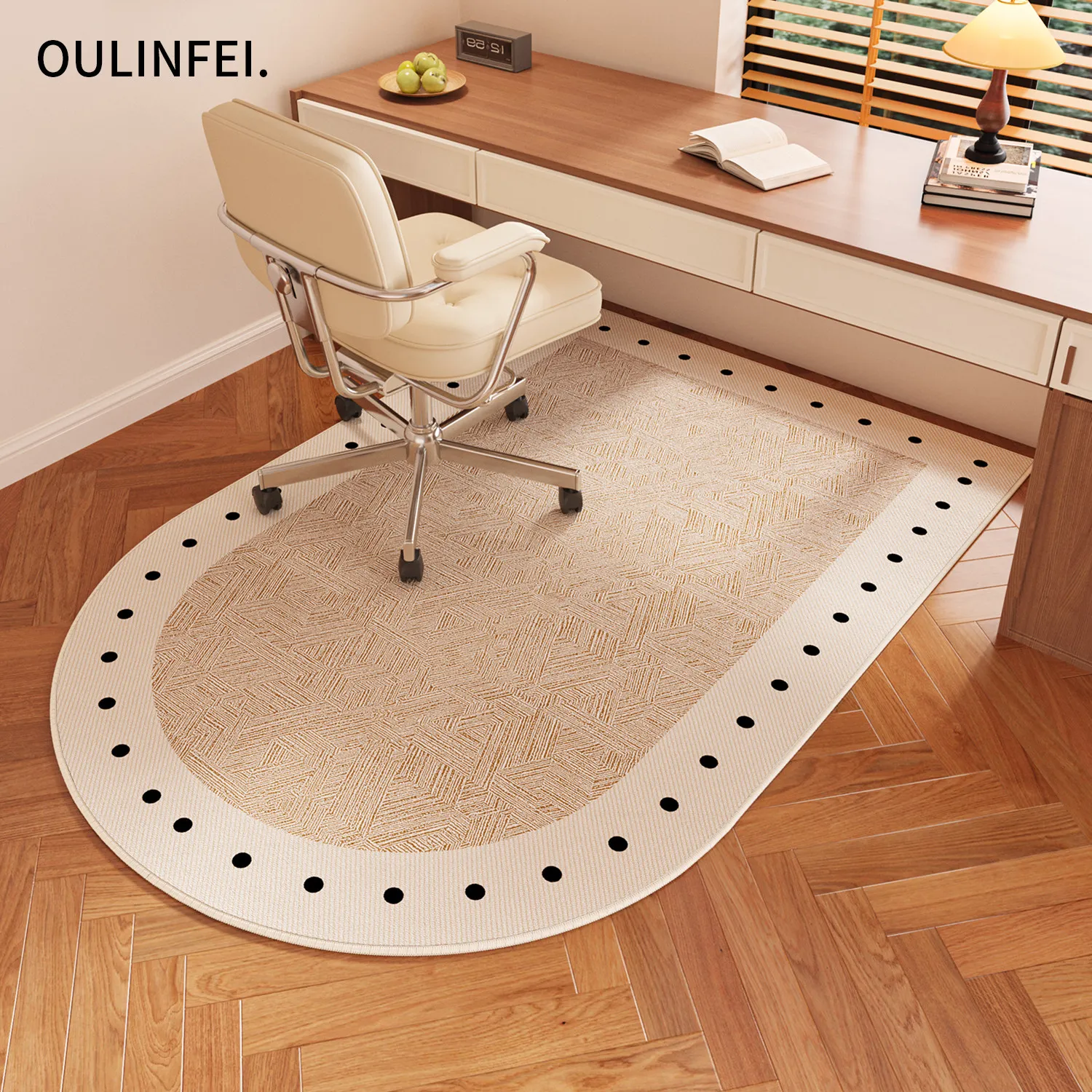 VIKAMA Nordic Style Simple Computer Chair Mat E-Sports Gaming Swivel Chair Non-Slip Rugs Study Desk Office Chair Mat Home Decor