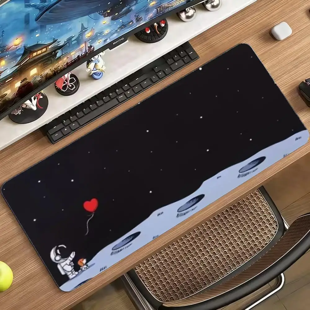 Cute Astronaut starry Night space Galaxy Non-slip Rubber Stitched Edge mouse pad  for Gaming Office Laptop Workstation