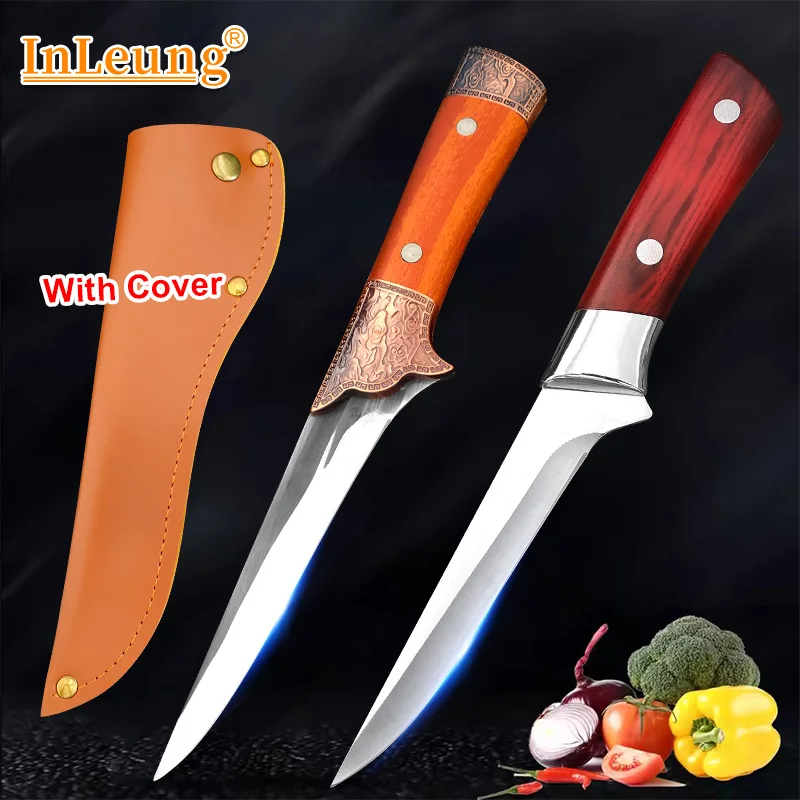 Professional Boning Knife Stainless Steel Kitchen Meat Cleaver Utility Barbecue Chef Butcher Knife Plastic Handle Cooking Knife