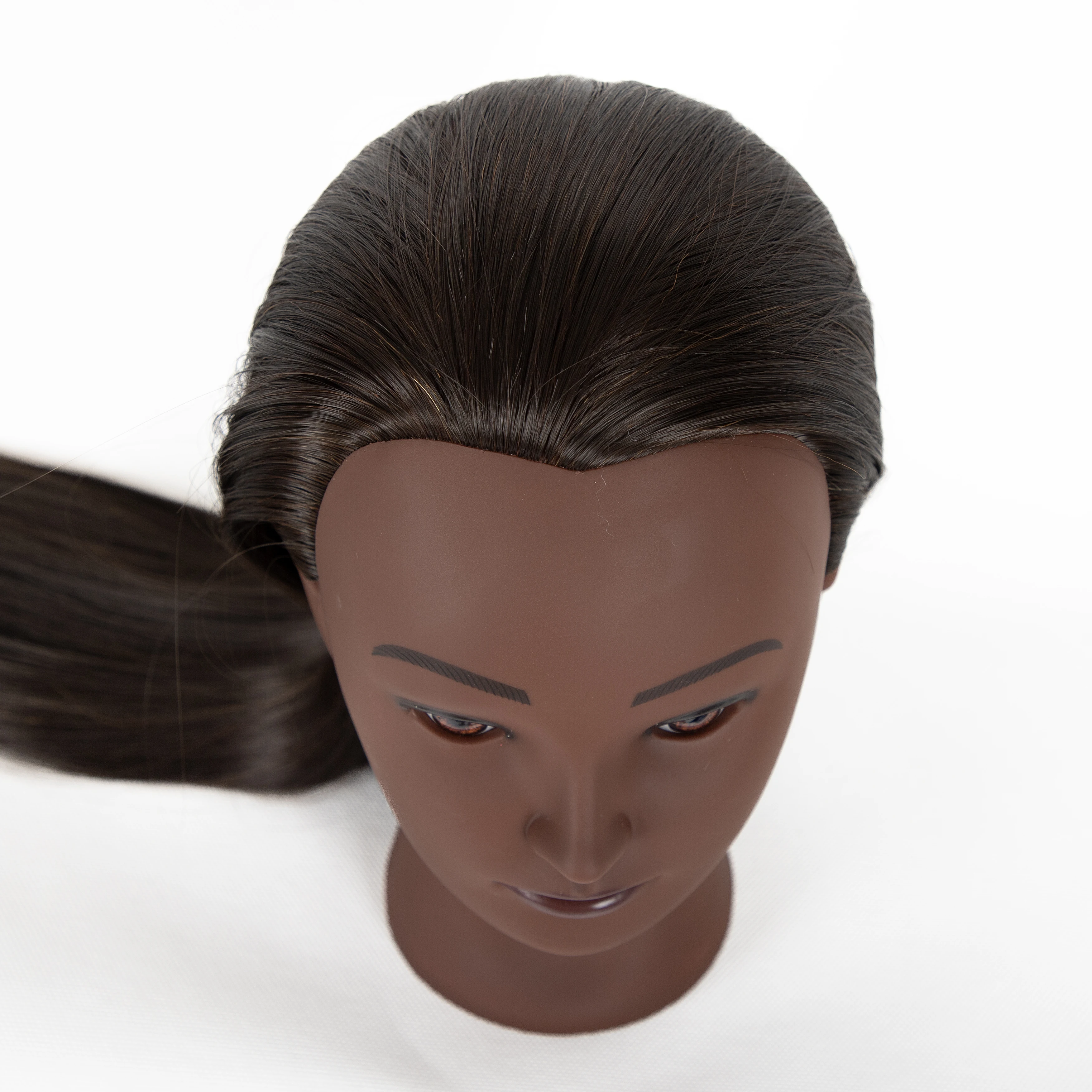24''Mannequin Head with Hair Styling Training Manikin Cosmetology Doll Head Human Hair Blend,For Hair Styling&Makeup Practice