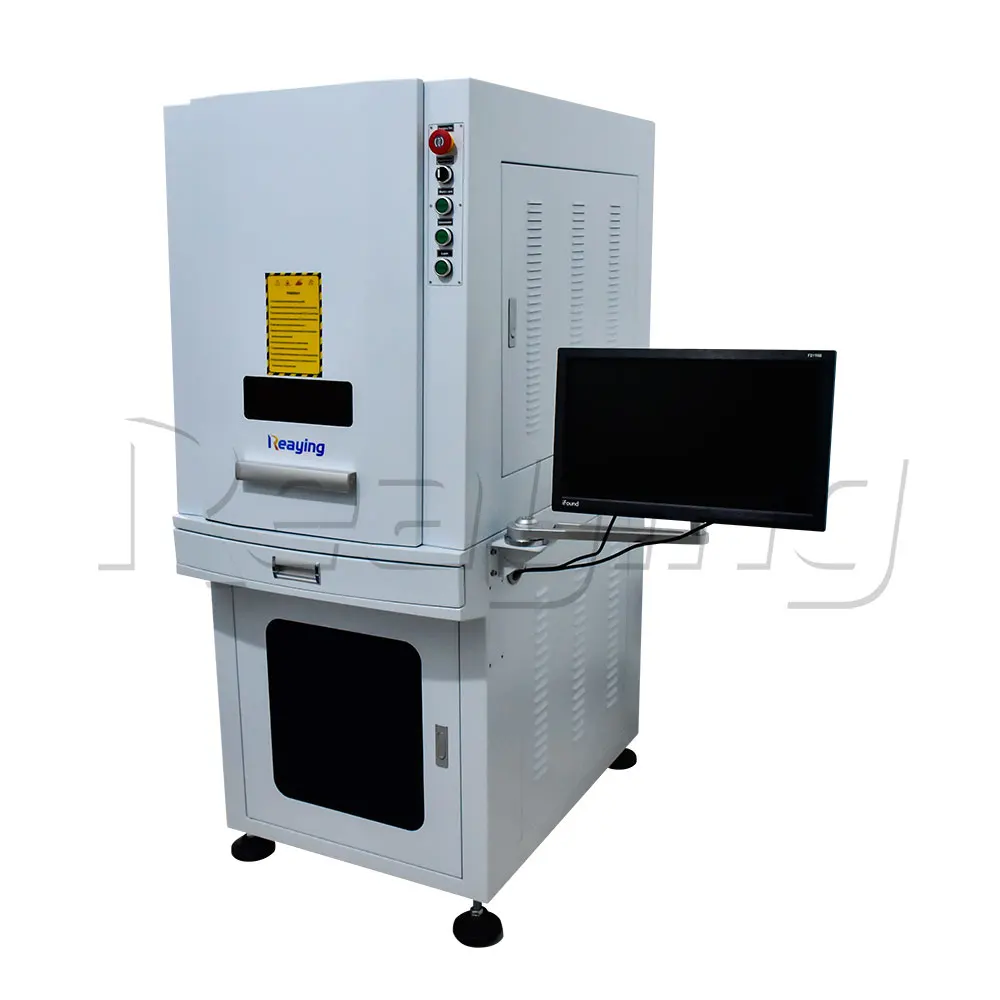 Enclosed Fiber Laser Marking Engraving Machine with Raycus Source 30W 50W 100W 200W EzCad Control Software