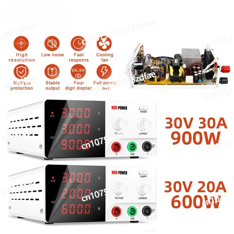 High Power 30V 30A 900W DC Laboratory Power Supply Adjustable Stabilized 30V20A 60V10A 600W Bench Nice Power For Charging/Repair