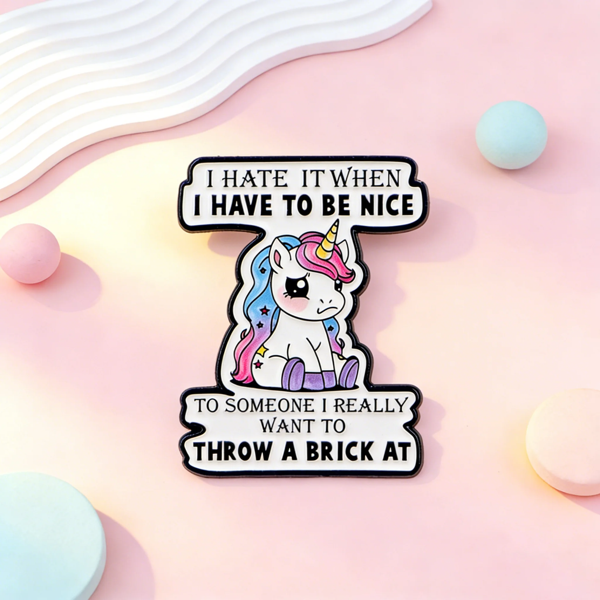 

Funny Sarcastic Quotes Enamel Pins Cute Cartoon Black Cat Brooches Badges for Backpacks Collection Gifts Cosplay Accessories