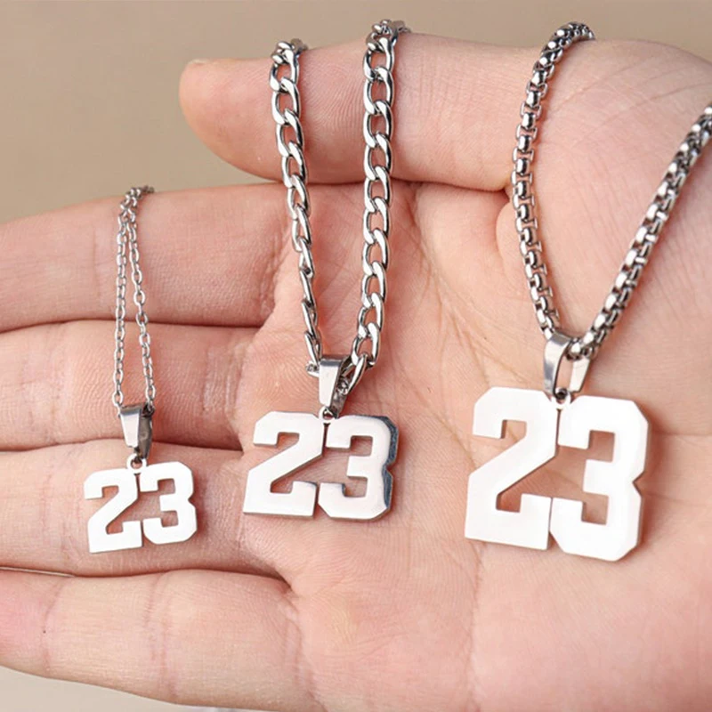 Customized Number Pendant Basketball Player Lucky Numbers Necklace Personalized Stainless Steel Jewelry Unique Boyfriend Gift