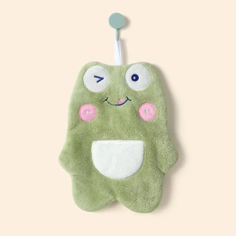 Toalla de mano rana tridimensional nuevo puede colgar fuerte absorbente de secado rápido dibujos animados lindo pañuelo de limpieza no es fácil de dejar caer hai