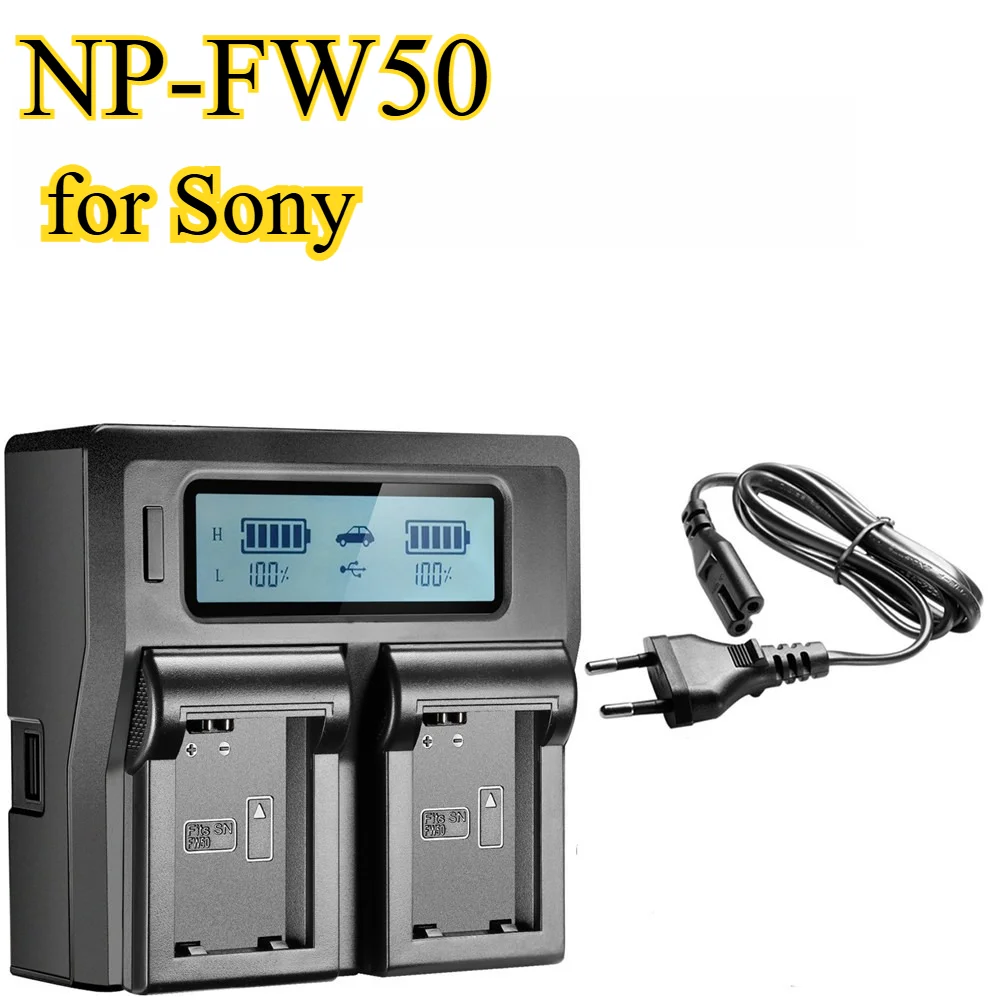 

NP-FW50 with Screen LCD Dual Charging Charger Suitable for Sony NP-FW50 Battery Charger NEX5C 3C A55 A33 Digital Camera Battery
