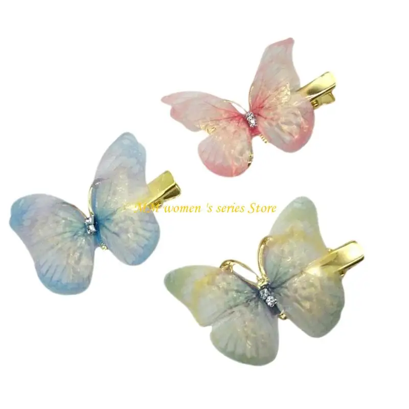 

Q39C Fashionable Butterfly Shaped Hair Gold Hairpin Secure Grip For Hair Bun Formal Event