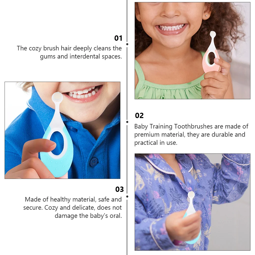 

4Pcs Baby Toothbrushes Premium Material Durable Practical Use Cozy Bristles Texture Strong Cleaning Power Bristles Toothbrush