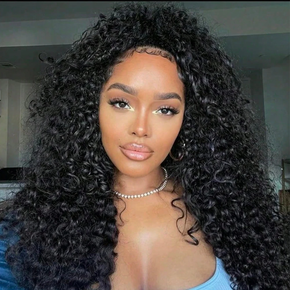 

Джерри, вьющийся полупарик, человеческие волосы 3 в 1, полупарик, бесклеевой, подходит для начинающих, регулируемая шапочка на шнурке, парик из натуральных черных волос