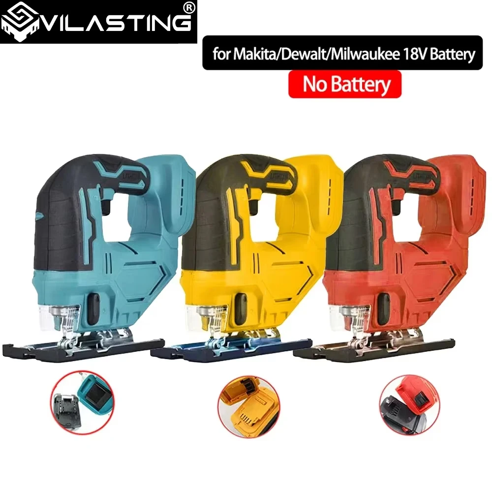 Electric Jig Saw Portable Multifunction Carpenter PowerTool Variable Speed Curved Saw Fit Makita/Dewalt/Milwaukee 18V No Battery