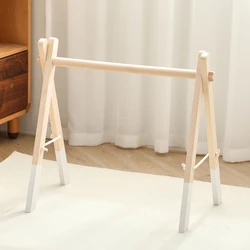 Foldable Baby Play Gym,0 Months Wooden Infant Activity Gym Hanging Toys Tool-Free Assembly Gym,Great for Newborn Development
