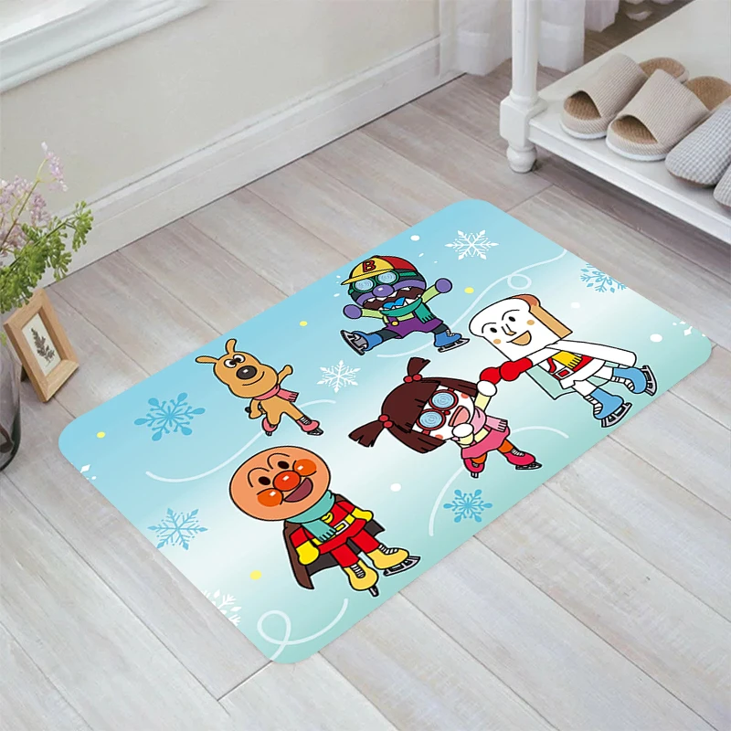 

A-Anpanman Cartoon Floor Mat Room Mats Carpet Entrance of House Balcony Home Carpets Kitchen Rug Rugs Foot Doormat Door Bathroom