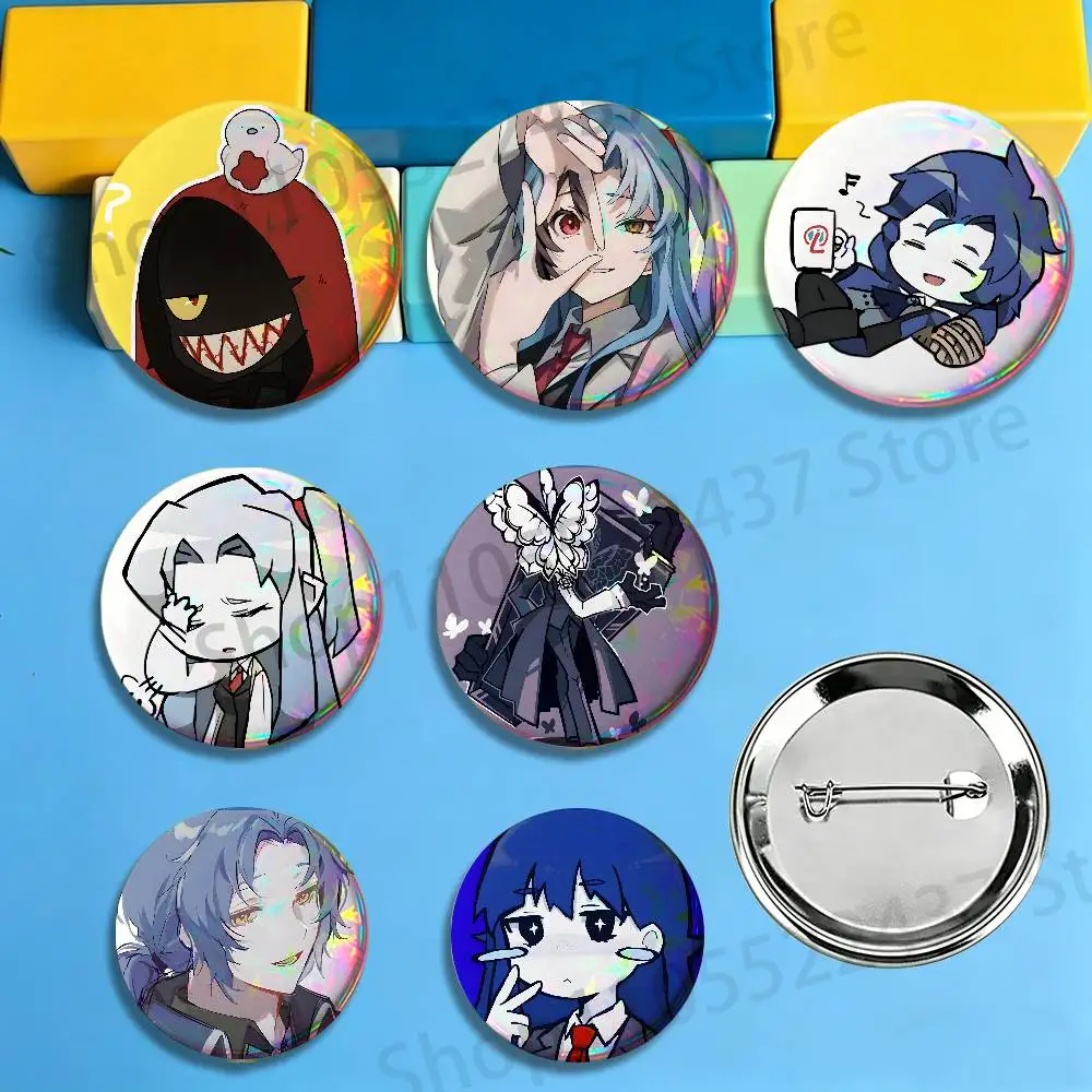 Angela Malkuth L-Lobotomy Corporation Round Pins Cartoon Brooches Stylish Ornament Badge for Backpack Accessorys Gifts