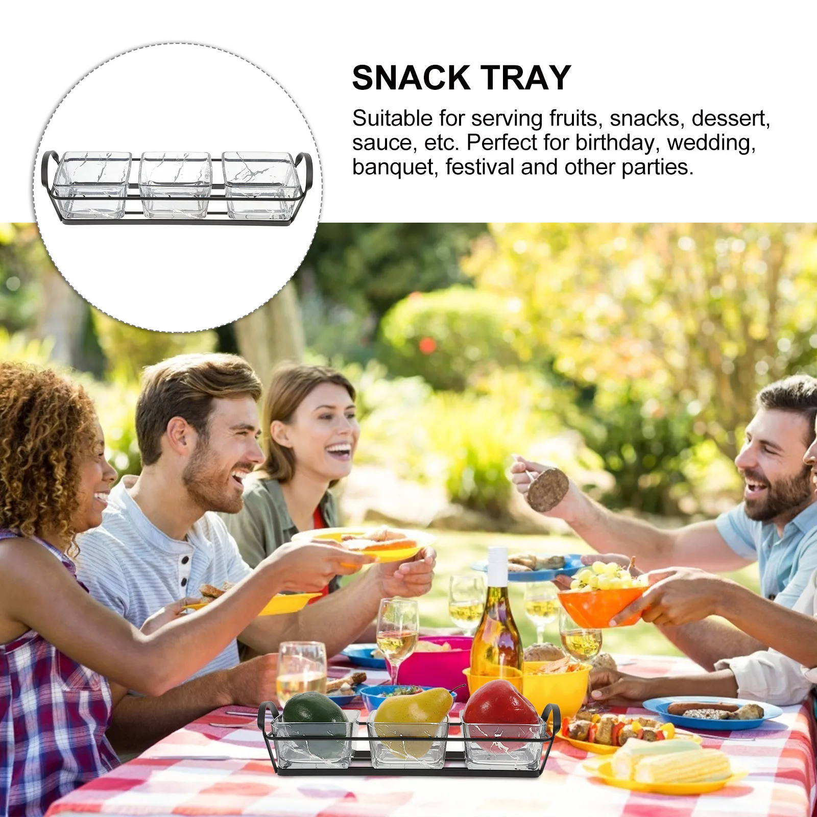 

1 Set Fruit Trays Serving Platter Glass Bowls For Snacks Appetizer Dessert Party Dry Fruit Dish Veggie Tray Chips Serving Tray