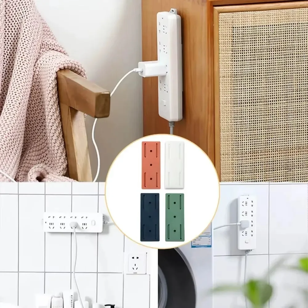10/6/4pcs Wall-Mounted Power Strip Holder Self-Adhesive Desktop Socket Fixer Strip Fixator Plug Socket Cable Wire Organizer Rack image 6