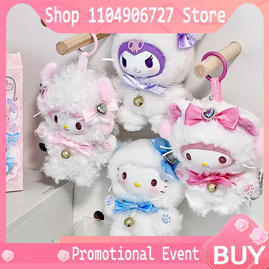 Caja Sorpresa de Peluches de Vinilo de los Personajes de Hello Kitty: Shining Meow Team, Kuromi, My Melody, Hello Kitty, y Decoración Colgante de Oveja para Fans