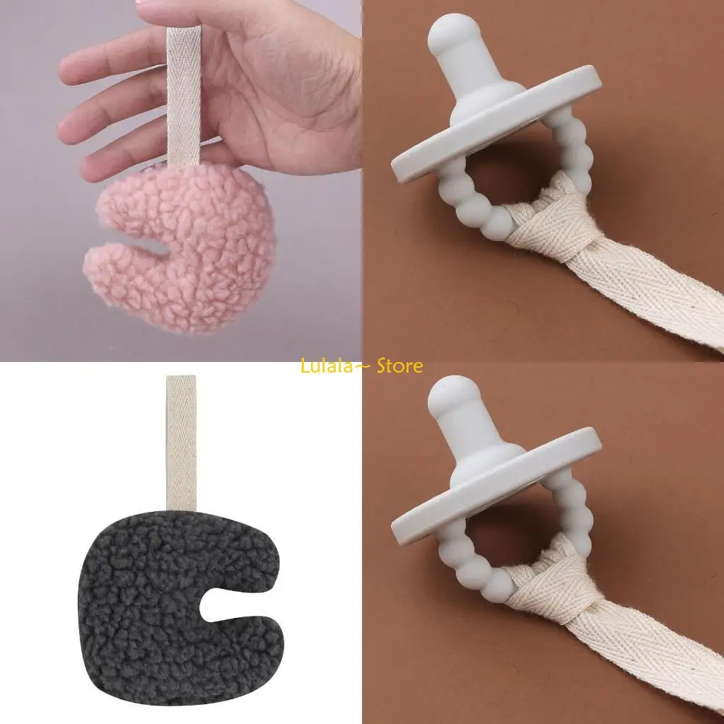 Y4QA الدمية الحلمة حامل قصاصة مصاصة سلسلة لطيف لينة أفخم القمر مهديء عضاضة حامل سلسلة التسنين التمريض اللعب الهدايا #1