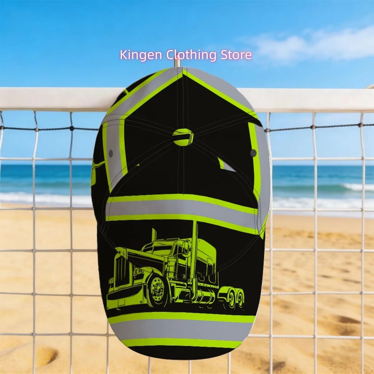 1pc with Heavy Truck Design Print All-Over Print Duckbill Hat Hand Washable All-Season Hat for Casual Attire Street Style for Ca