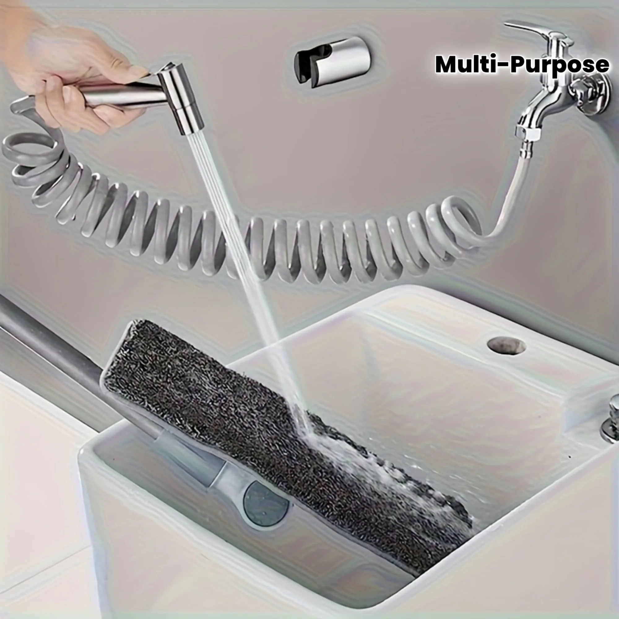 

Wall mounted 304 stainless steel spray gun, clean body washing set, pressurized flushing nozzle