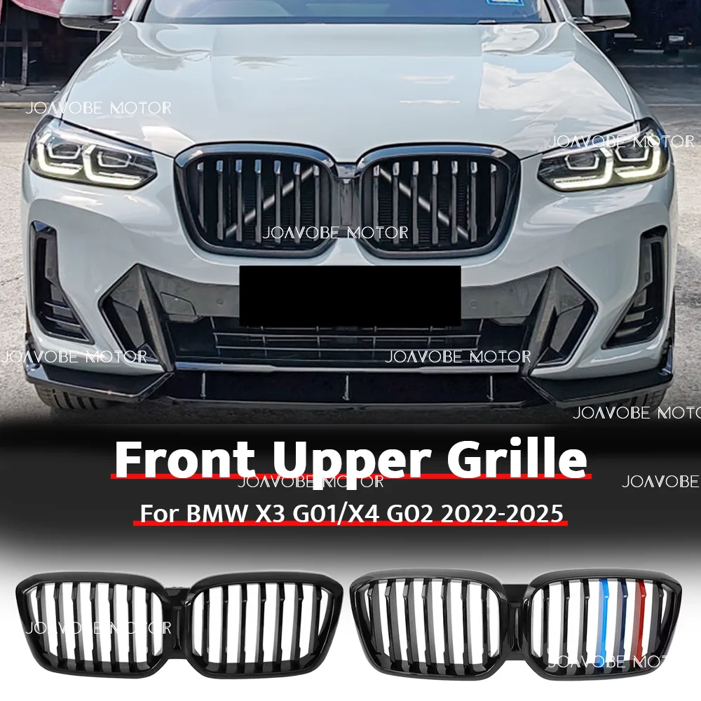 

Glossy Black Glossy M-Color Single Line Style Front Bumper Grille For BMW X3 G01 X4 G02 2022-2025