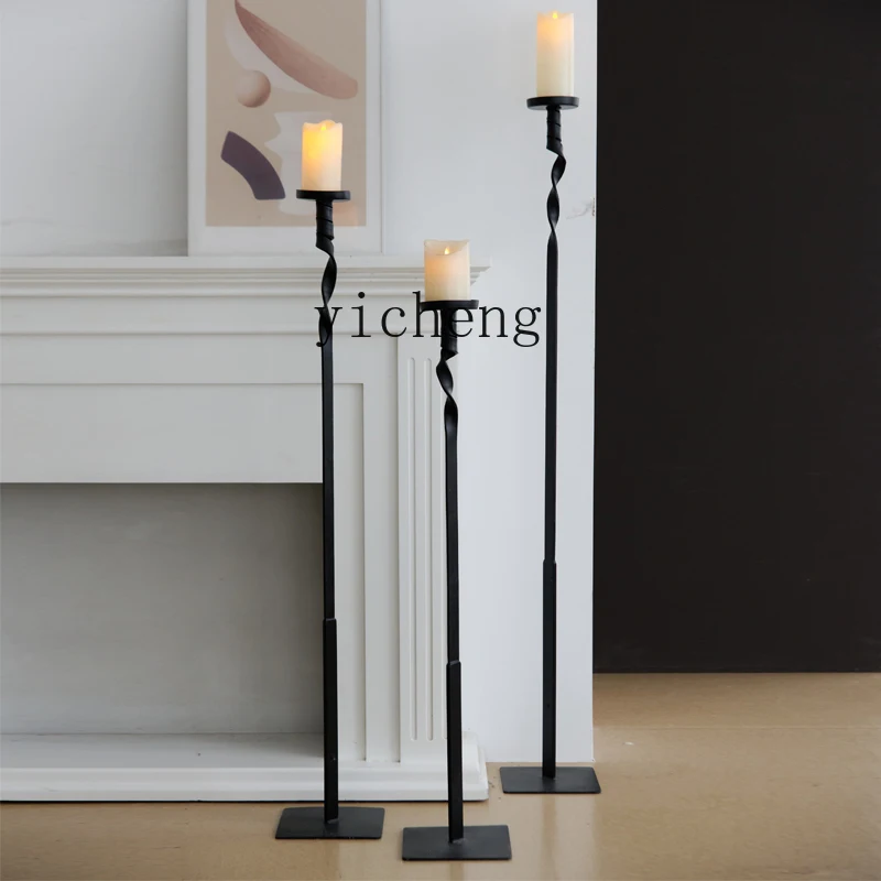

FY cast iron tall floor candlestick ornament modern model room living room decoration