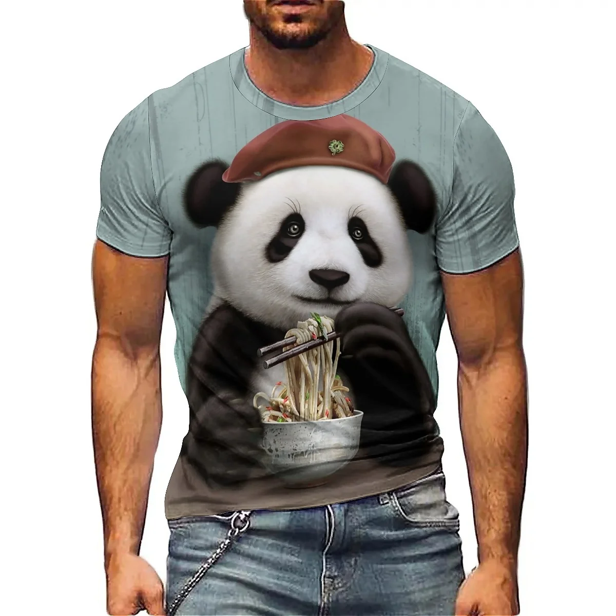 

Fashionable men's 3D printed short-sleeved T-shirts with a soft and comfortable design, men's and women's printed short-sleeved