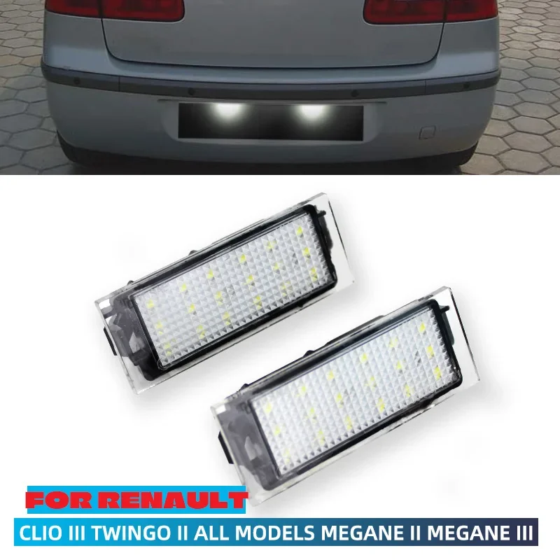 CANBUS License Number Plate LED Light For Renault Laguna Master Megane Trafic MK3 Number Lamps 12V White 