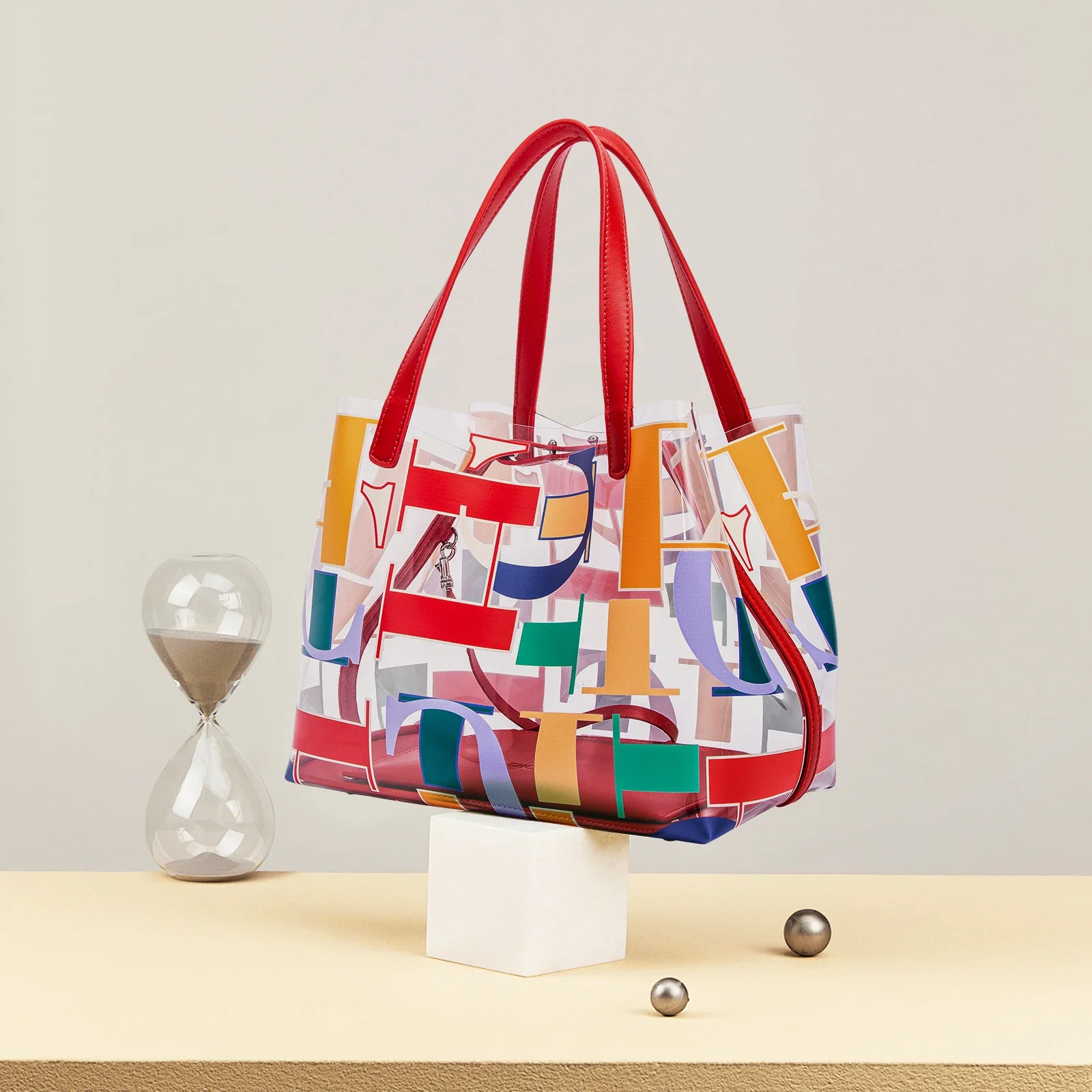 

Colorful Body Design Large Capacity Women's Shoulder Bag Classic Transparent Color New Style Fashionable Women's Handbag