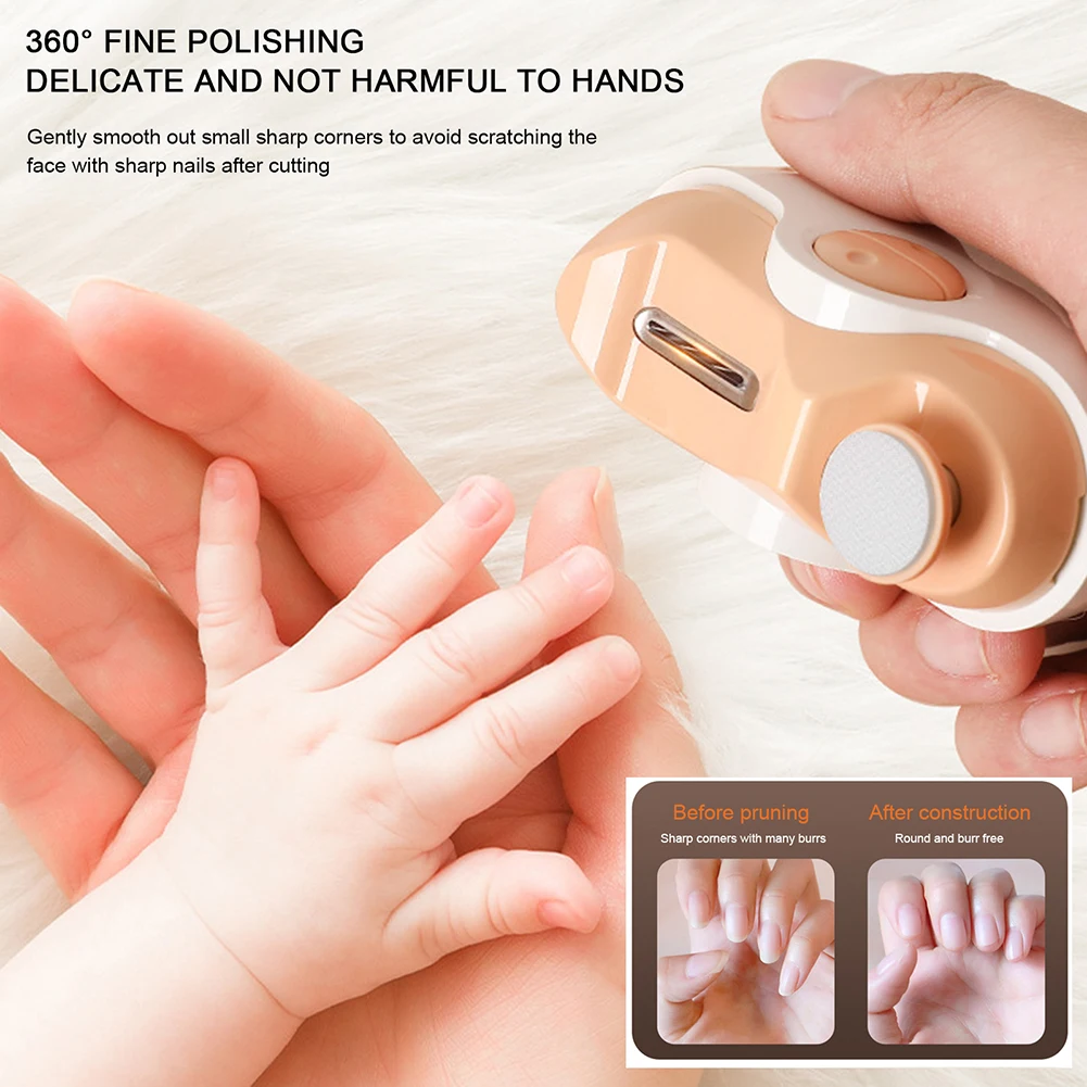 Cortauñas automático de pulido eléctrico 2 en 1, recortador de uñas de seguridad recargable por USB para viajes en casa