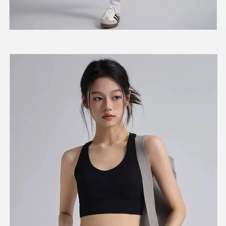 Nahtloser Sport-BH für Damen mit festem Brustpolster, stoßfest, für hochintensives Pilates-Training, Yoga, schöner Fitness-BH-Anzug – Detail 10