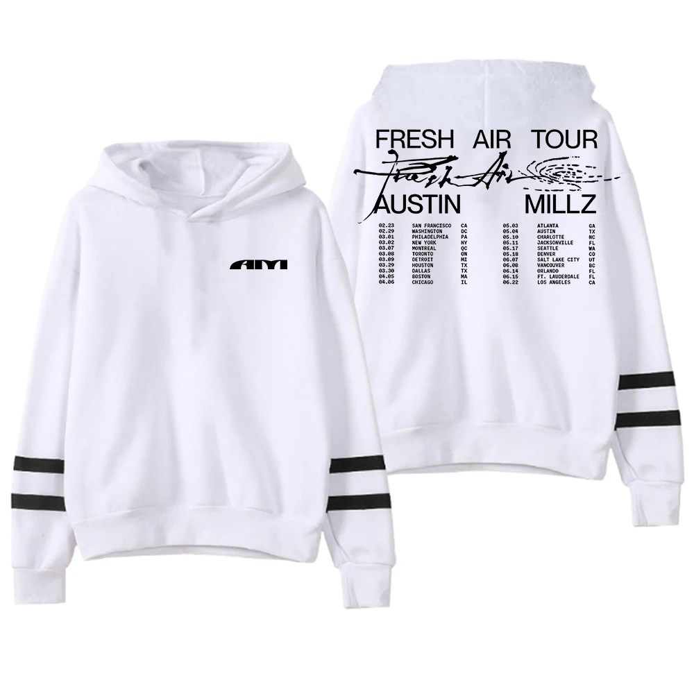 Austin Millz Fresh Air Hoodie Pocketless Parallel Bars Sleeve Streetwear Women Men Hooded Sweatshirt Fashion Clothes