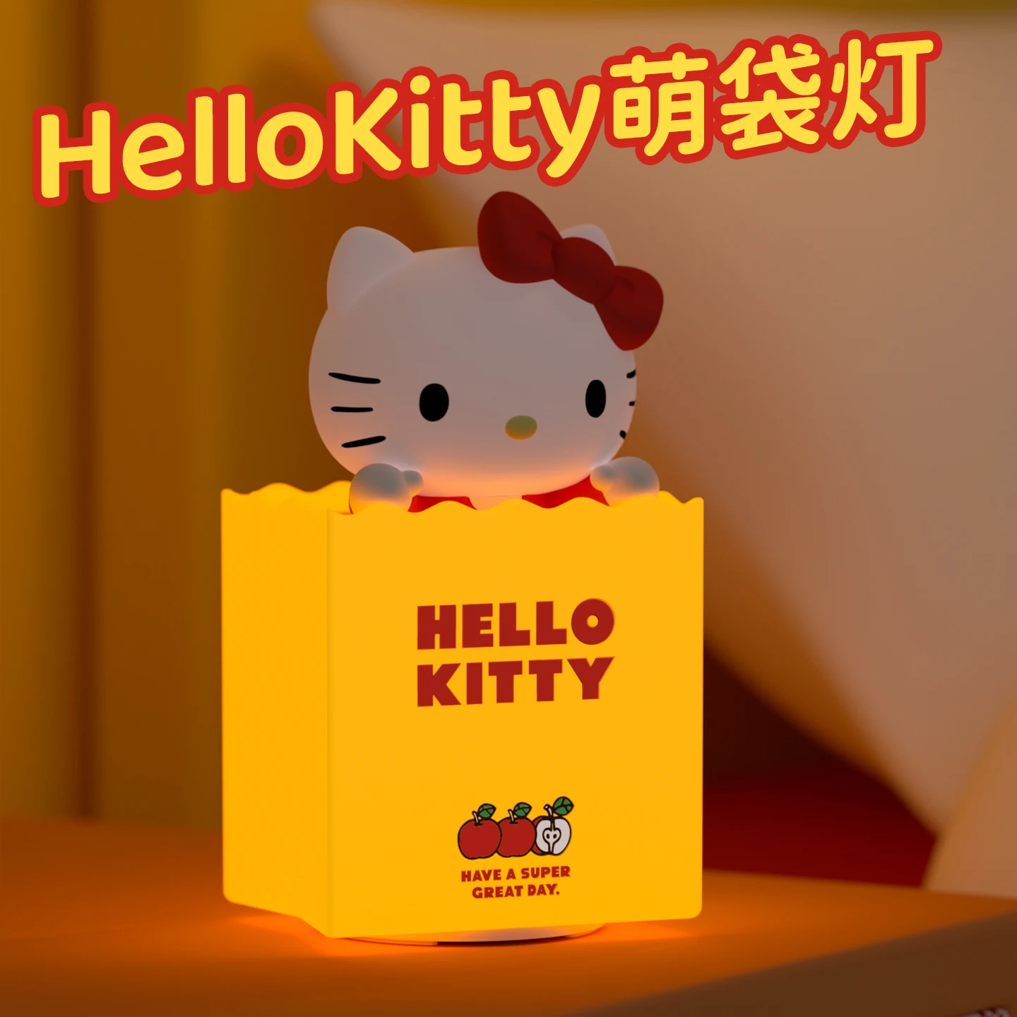 

Genuine Sanriohello Kitty Luminous Toy Birthday Gift For Girls Anime Kawaii Hellokitty Figurine Atmosphere Lamp Desktop Ornament