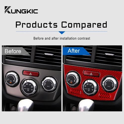 Imagen 2 del producto Fibra de carbono Real para Subaru Impreza 2009 2010 2011, accesorios de Control de clima de aire acondicionado Interior de coche, embellecedor Interior