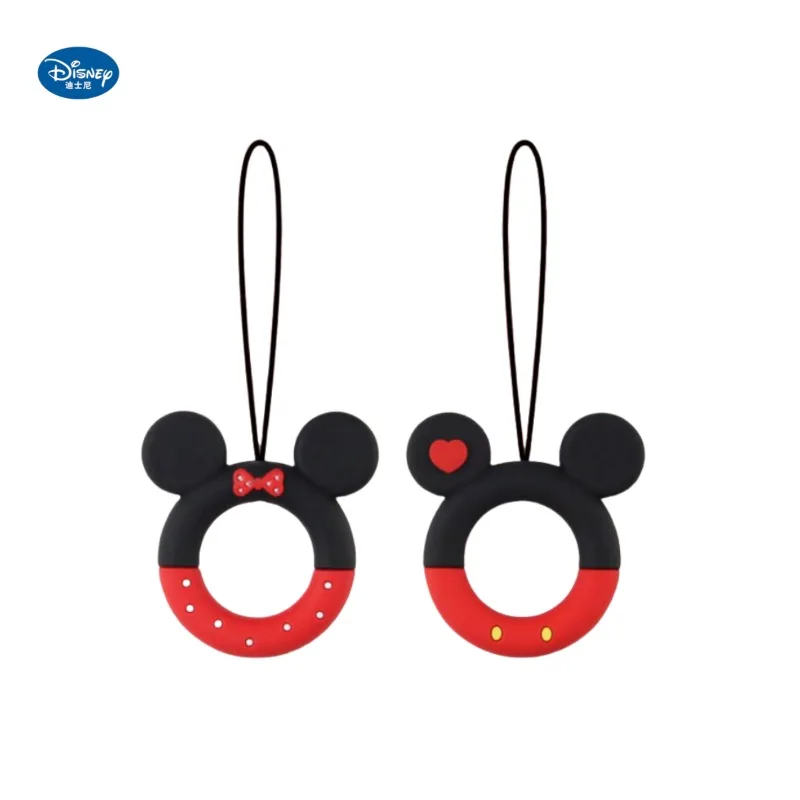 Disney Mickey and Minnie animation peripheral creative ring-shaped couple mobile phone lanyard keychain bag pendant decoration