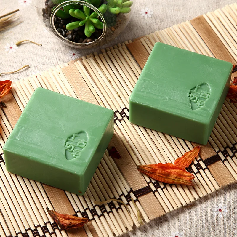 Green tea handmade soap cleaning shrink pores and control oil essential oil soap skin cleansing soap ancient soap