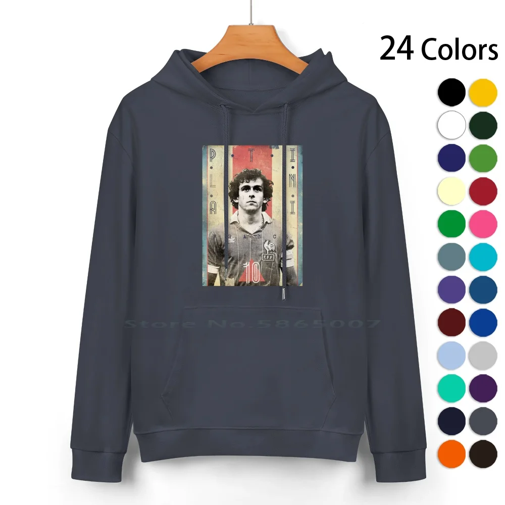 

Platini France Pure Cotton Hoodie Sweater 24 Colors Soccer Fan Club Football Legend Goat Sport Futbol Great Player Soccer