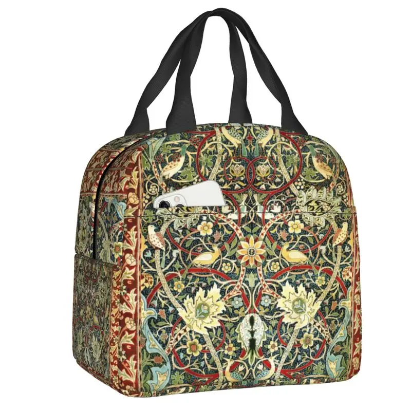 

William Morris Bullerswood Antique Rug Print Insulated Lunch Bag for Women Resuable Thermal Cooler Lunch Box Office Work School