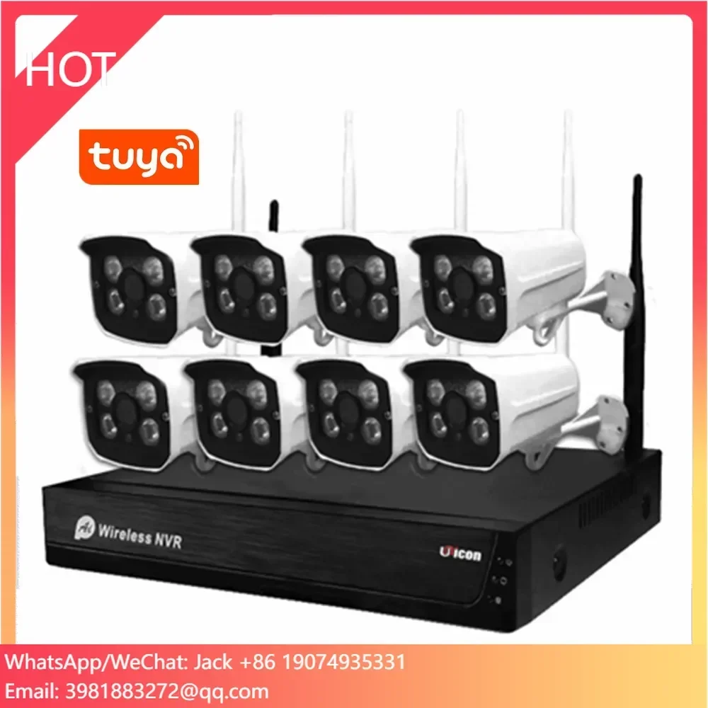 

Tuya Smart Video Surveillance Kit Indoor Outdoor Wifi Kit IP P2P Long Distance 8CH Channel CCTV Camera System